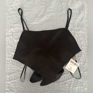 Forever 21 Silk Black Tie Top